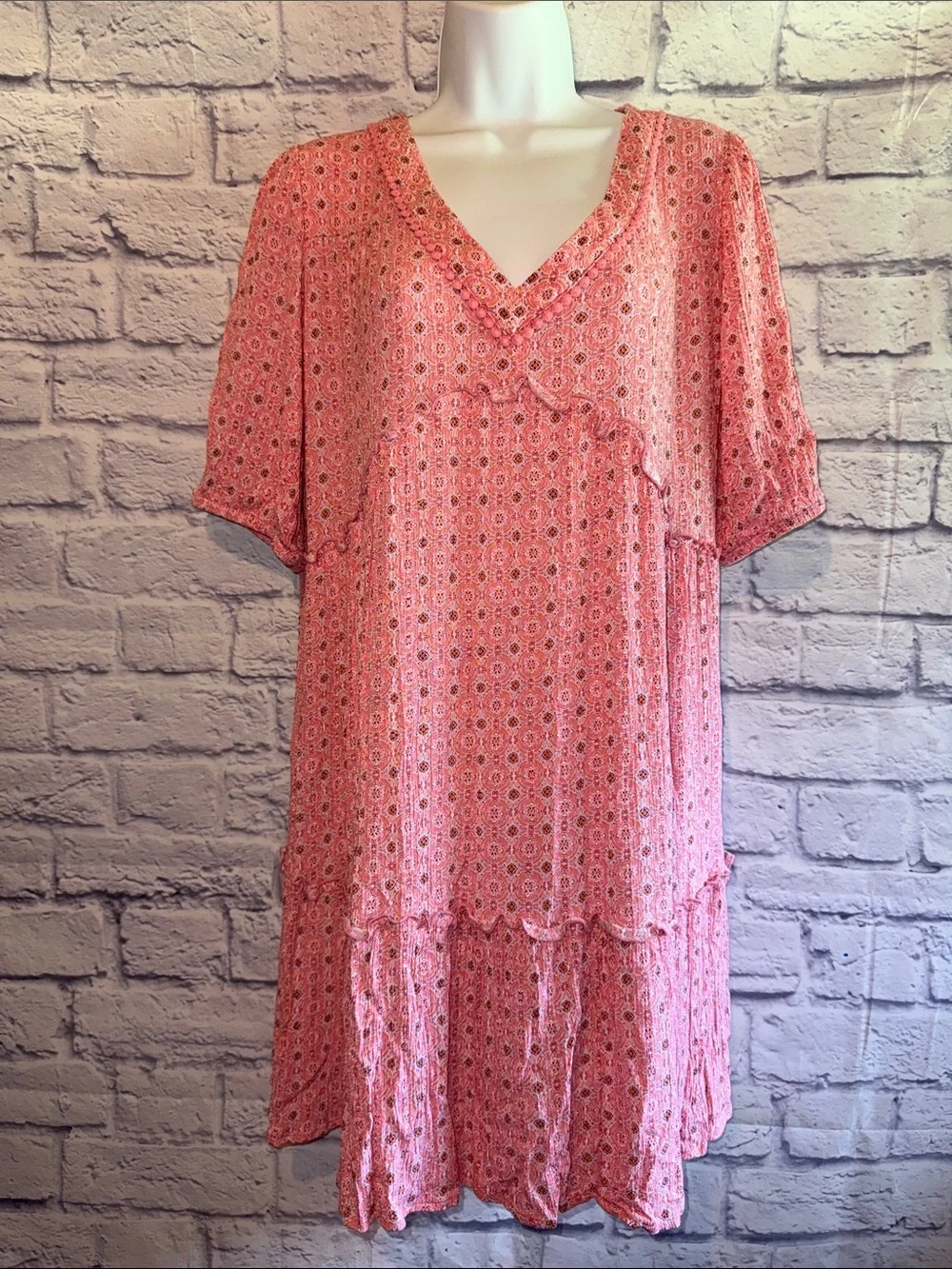 Knox Rose Pink Boho Babydoll Mini Dress